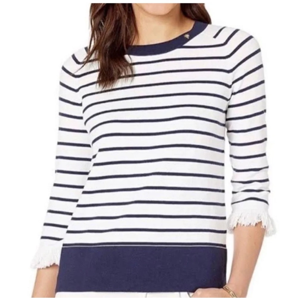 Lilly Pulitzer Dasha navy and whites coastal striped sweater S